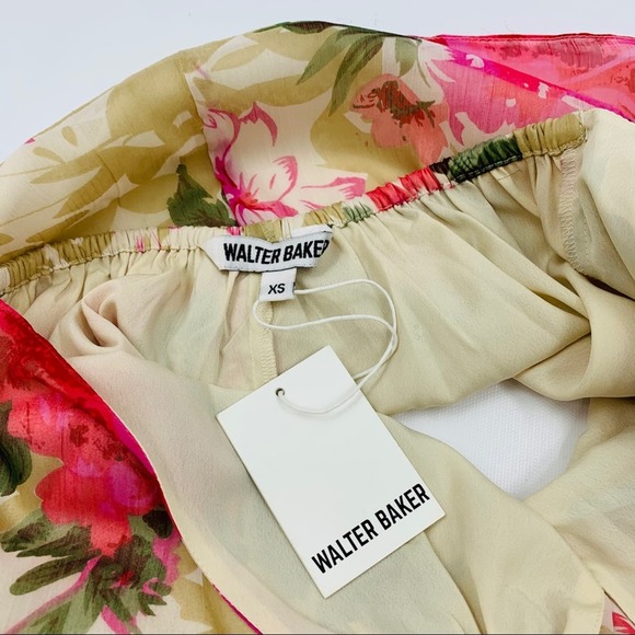 Walter Baker Cream Pink Floral Halter Top - Picture 11 of 12